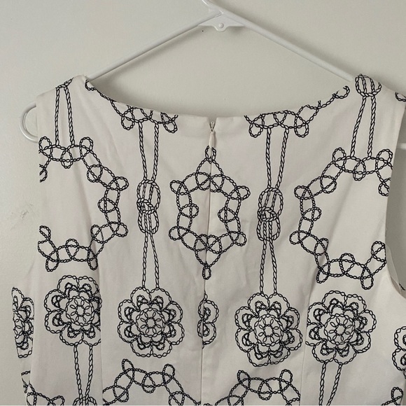 London Times Black and White Nautical Rope Sleeveless Boho Coastal Midi Dress 10 - Picture 6 of 8